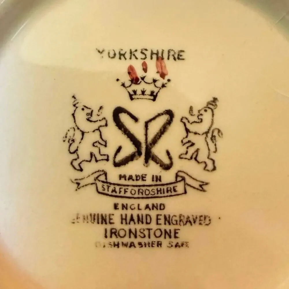 Yorkshire Staffordshire Ironstone Sugar & Creamer Set • England • Vintage